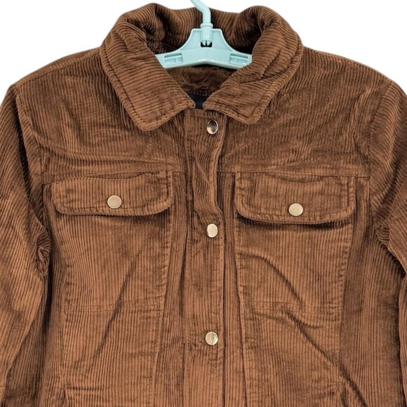 Me Jane Women's Faux Fur Lined Zip/Snap Button Brown Corduroy Jacket Size XL NWT - Picture 4 of 10